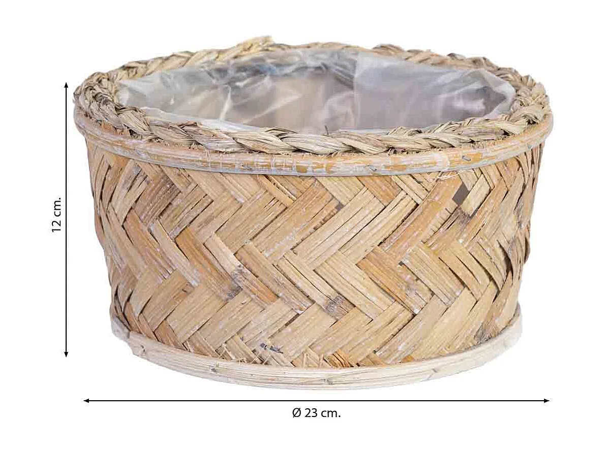 Panier rond marron 23x23x12h cm