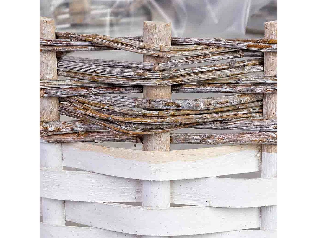 Panier rond en osier gris 26x26x16h cm