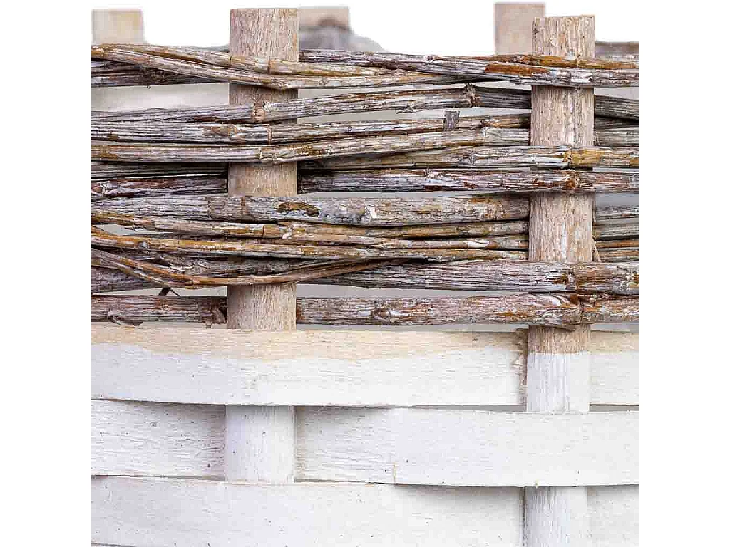 Panier rond en osier gris 26x26x16h cm