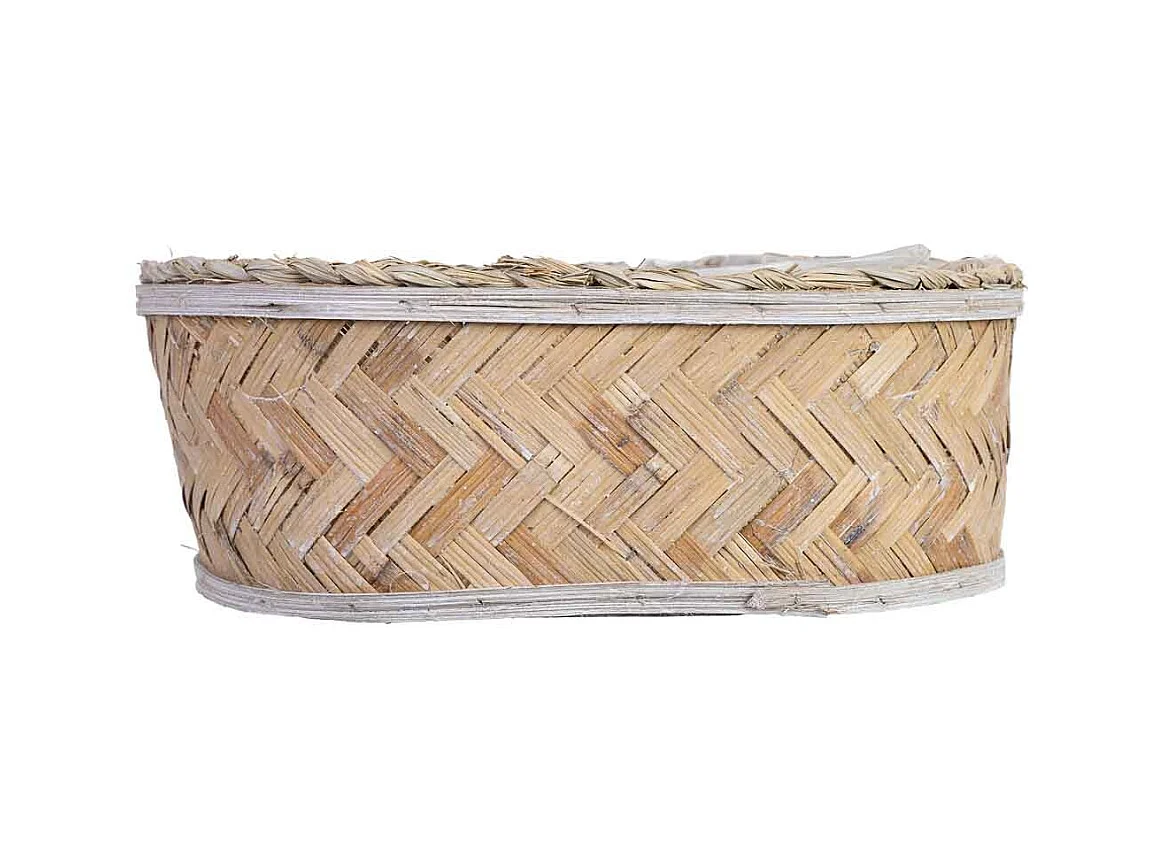 Cesto oval castanho 33x25x12h cm