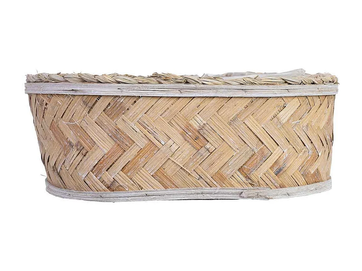 Cesto ovalado marrón 33x25x12h cm