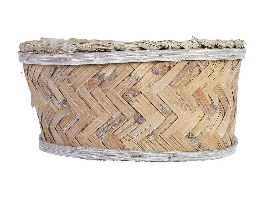 Cesto ovalado marrón 33x25x12h cm