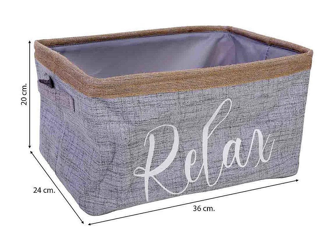 Panier de rangement en tissu 36x24x20
