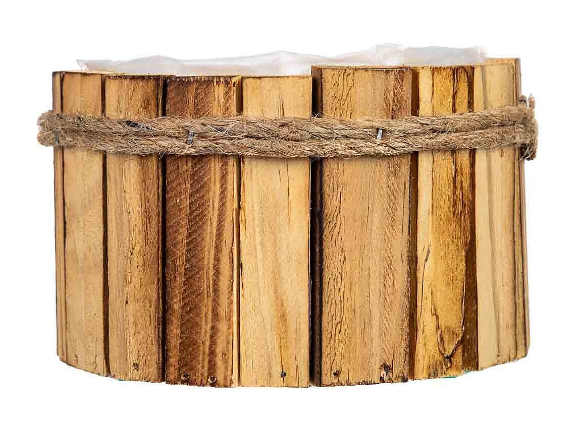 Panier rond en bois 15x15x9h cm