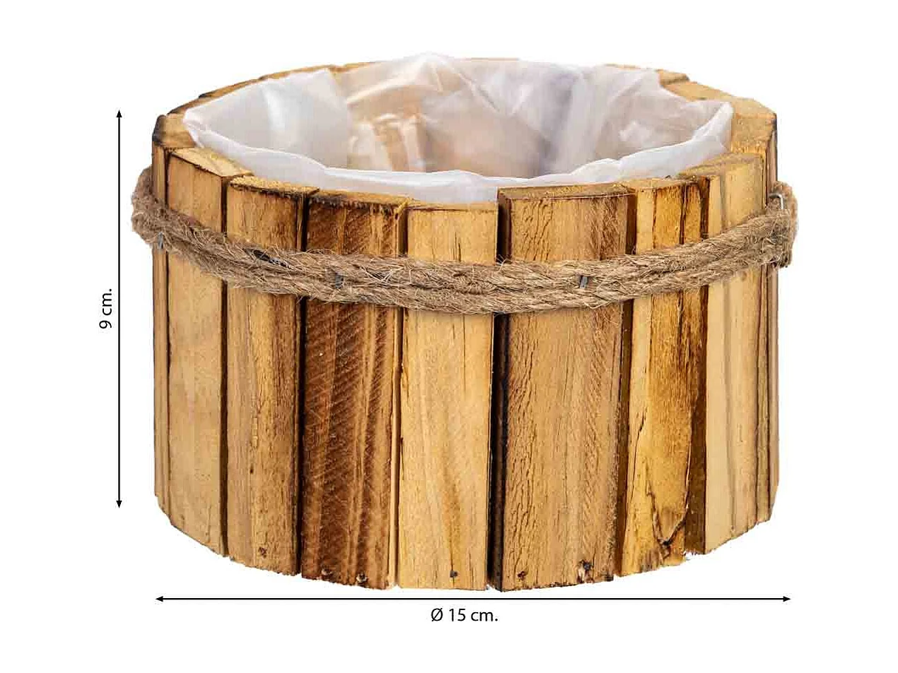 Panier rond en bois 15x15x9h cm