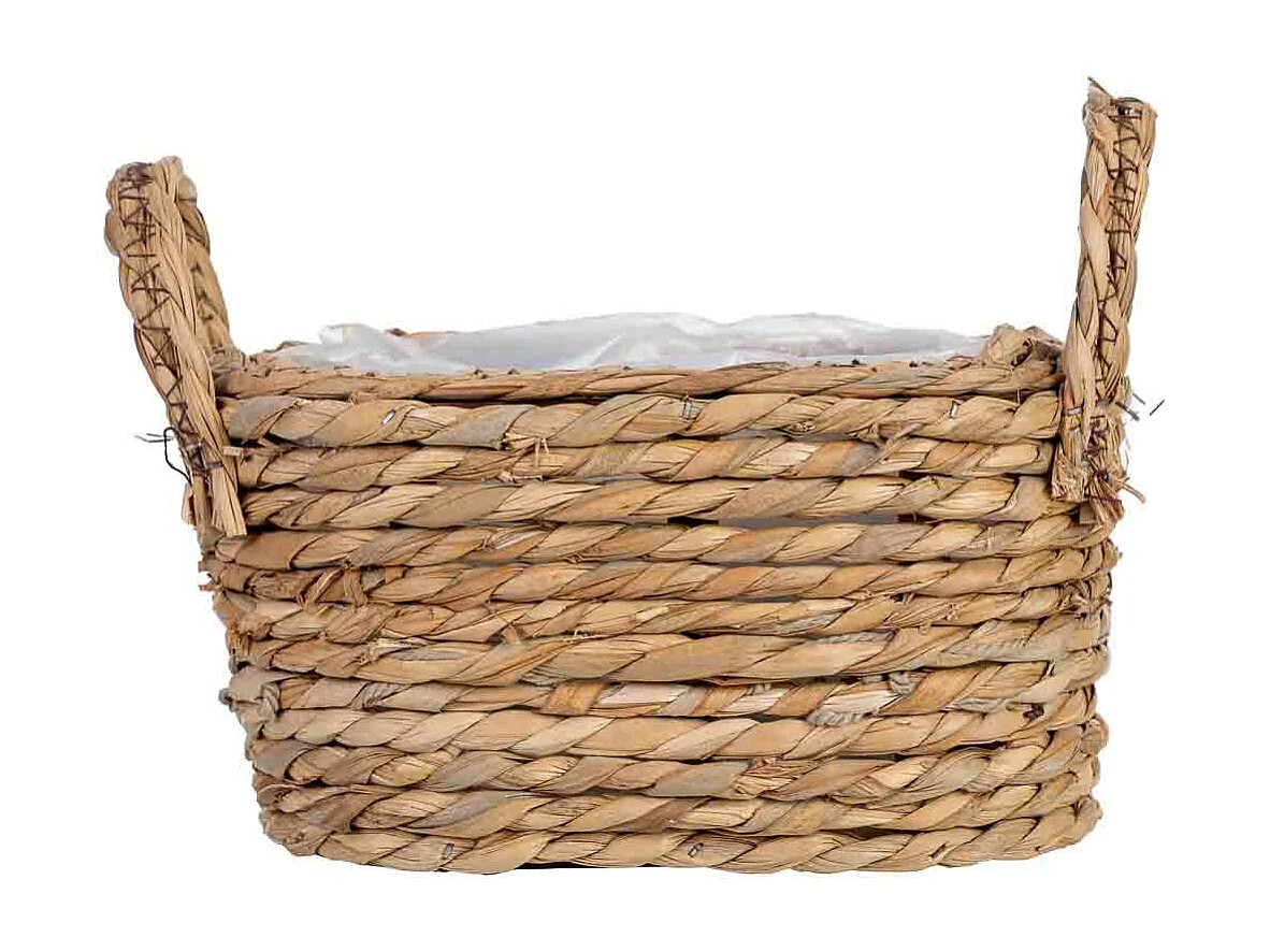 Panier ovale en corde avec anses 24x15x12h cm