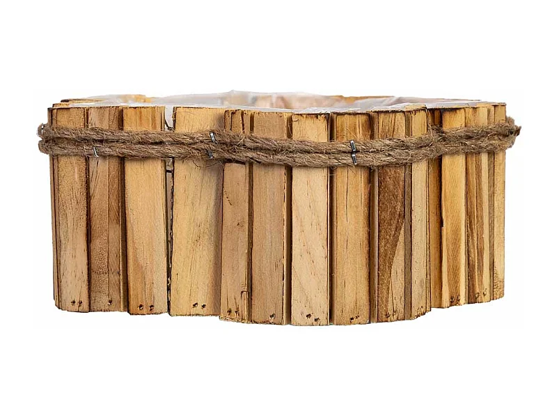 Panier en bois en forme de fleur 21x21x9h cm