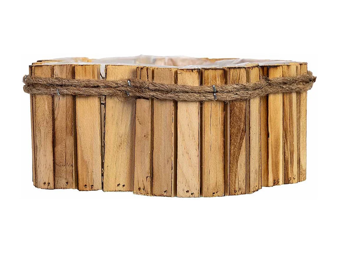 Panier en bois en forme de fleur 21x21x9h cm