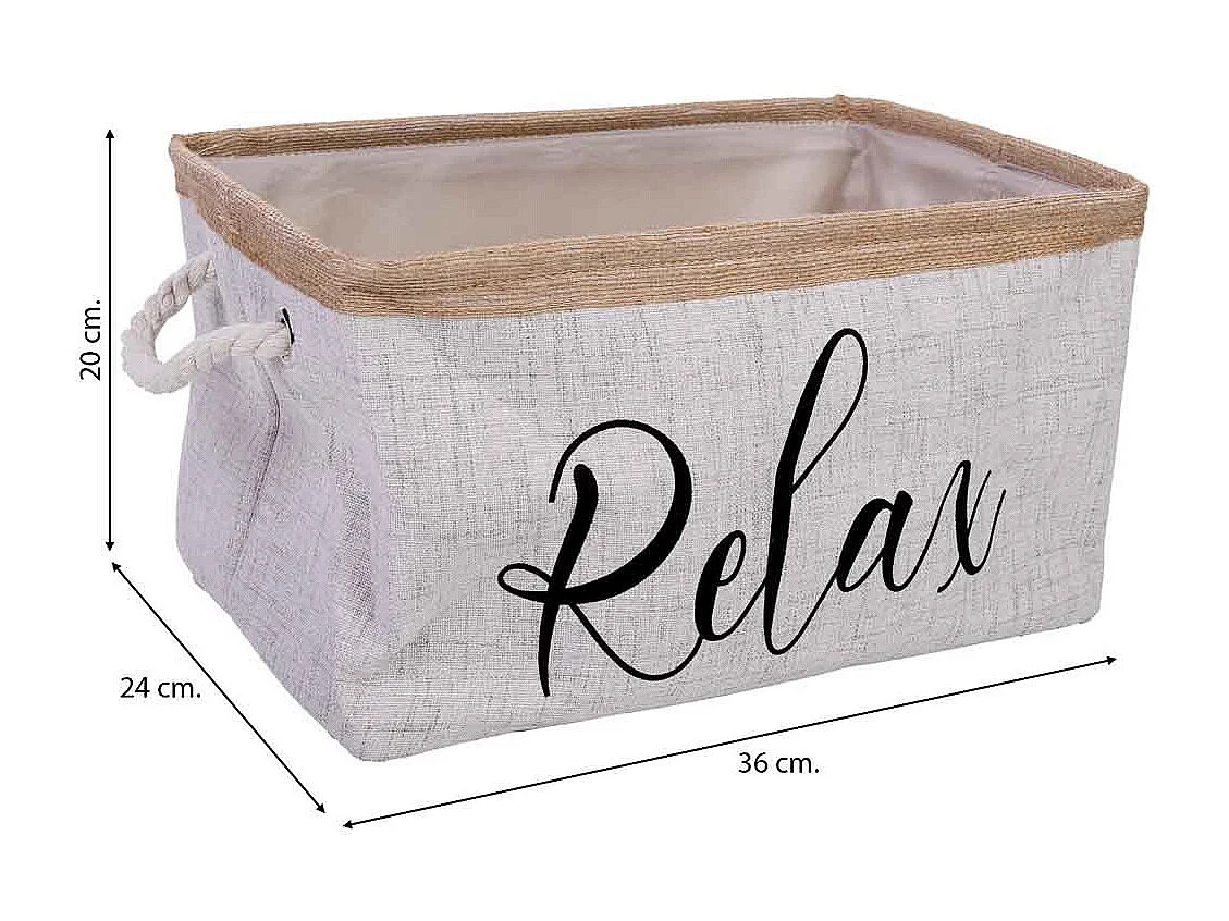 Cesto de almacenamiento de tela 36x24x20