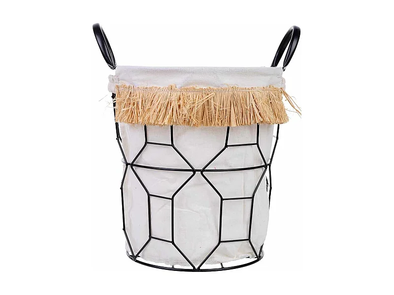 Cesto de armazenamento de metal e tecido D26x28/35