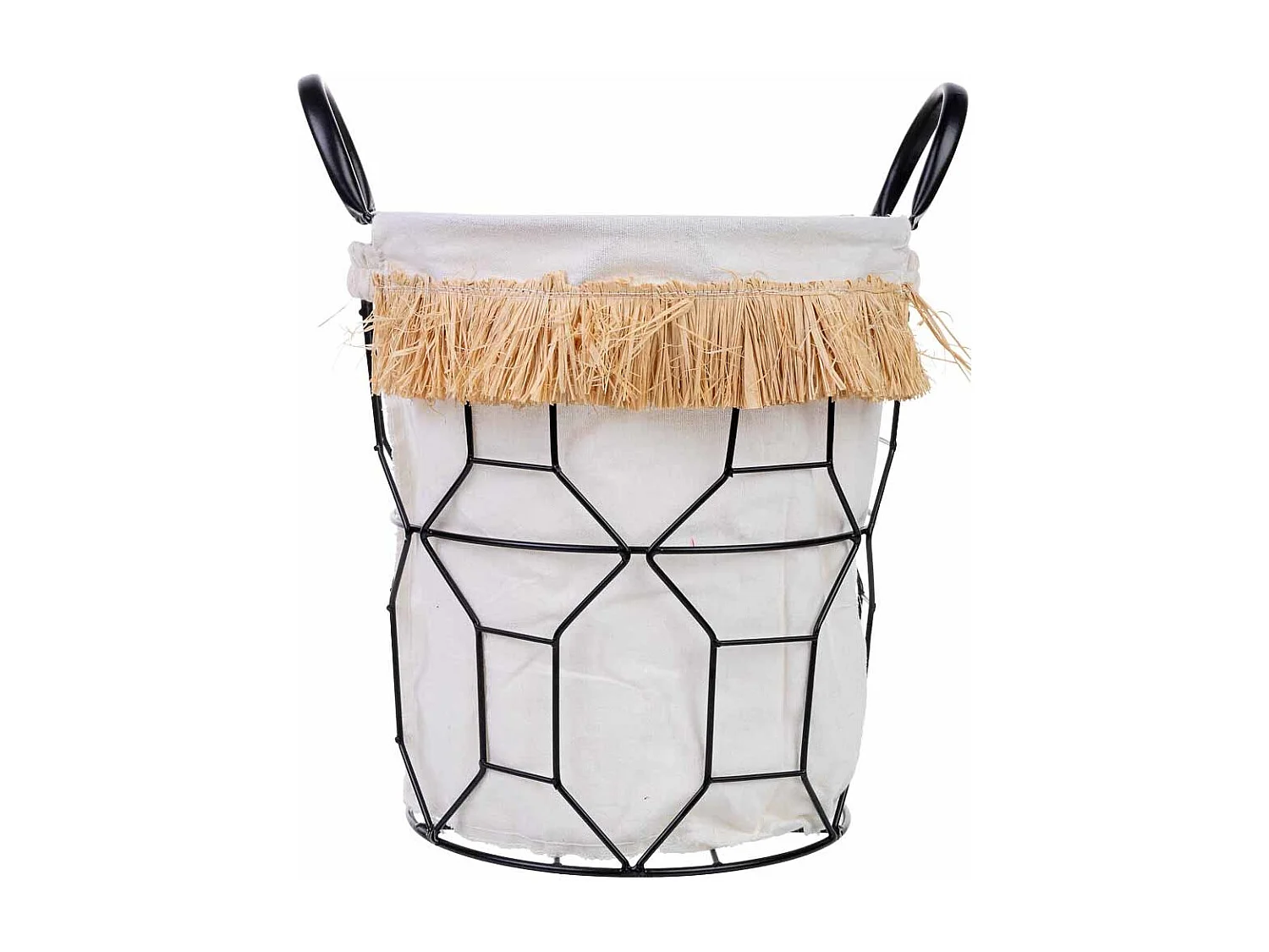 Panier de rangement en métal et tissu D26x28/35