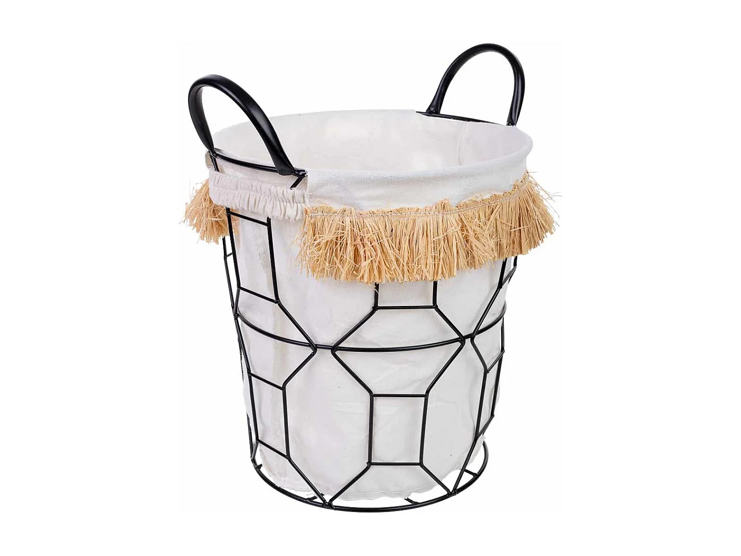 Panier de rangement en métal et tissu D26x28/35