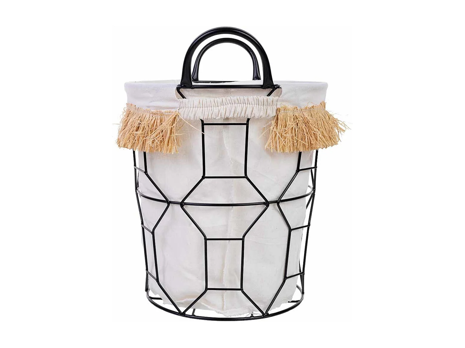 Panier de rangement en métal et tissu D26x28/35