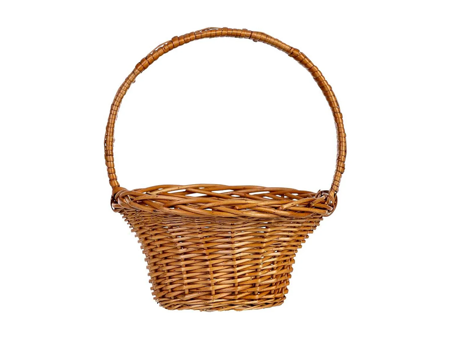 Cesta de mimbre marrón 21x21x11/26h cm