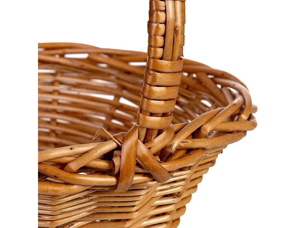 Cesta de mimbre marrón 21x21x11/26h cm