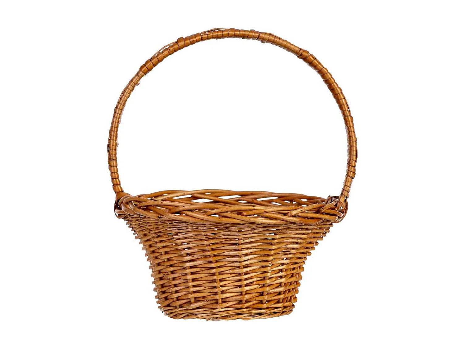 Cesto in vimini marrone 21x21x11/26h cm