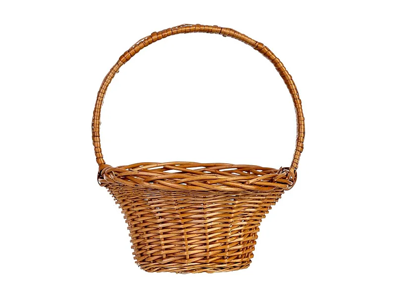 Cesta de mimbre marrón 21x21x11/26h cm