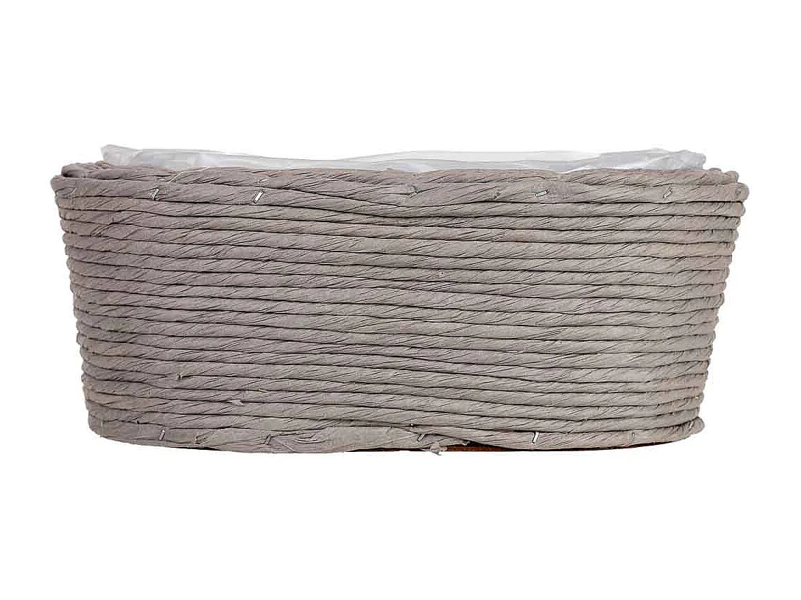 Panier ovale en osier gris 28x19x11h cm