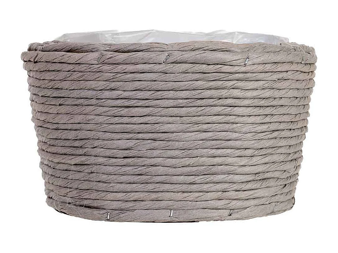 Panier ovale en osier gris 28x19x11h cm