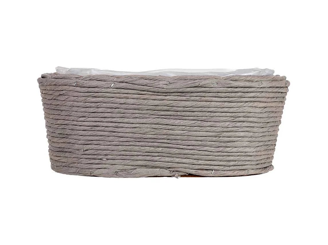 Cesto oval em vime cinzento 28x19x11h cm