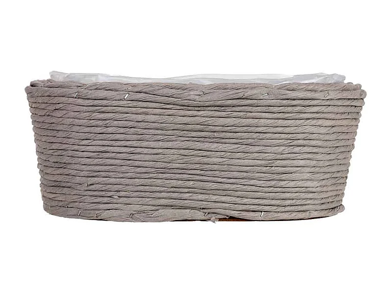Cesto ovalado de mimbre gris 28x19x11h cm