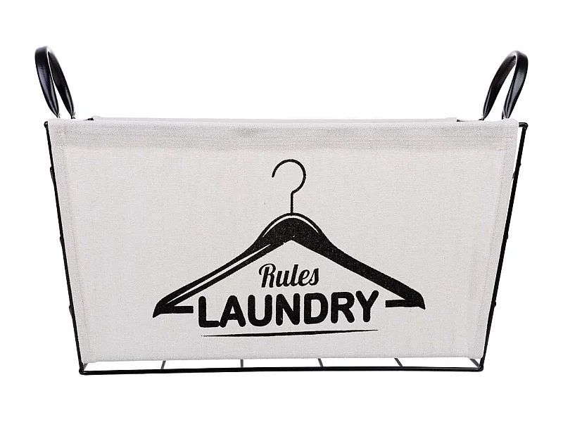 Aufbewahrungskorb aus Metall und Stoff 40x28x22/29