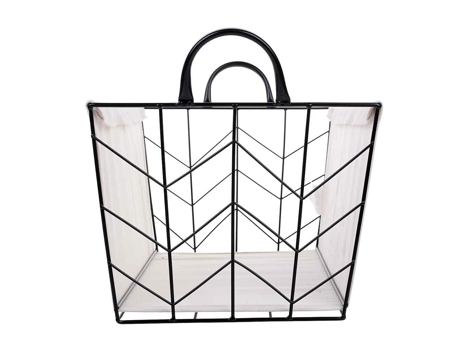 Aufbewahrungskorb aus Metall und Stoff 40x28x22/29