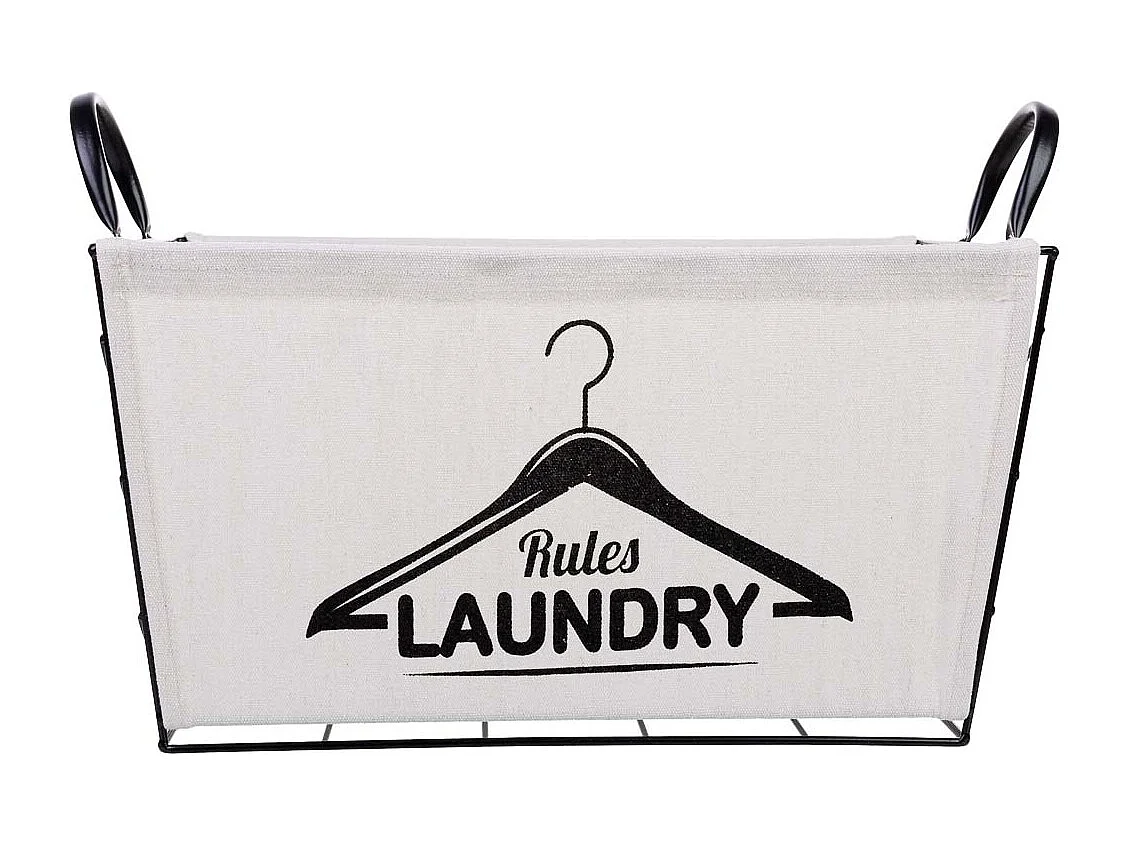 Cesto de armazenamento de metal e tecido 40x28x22/29