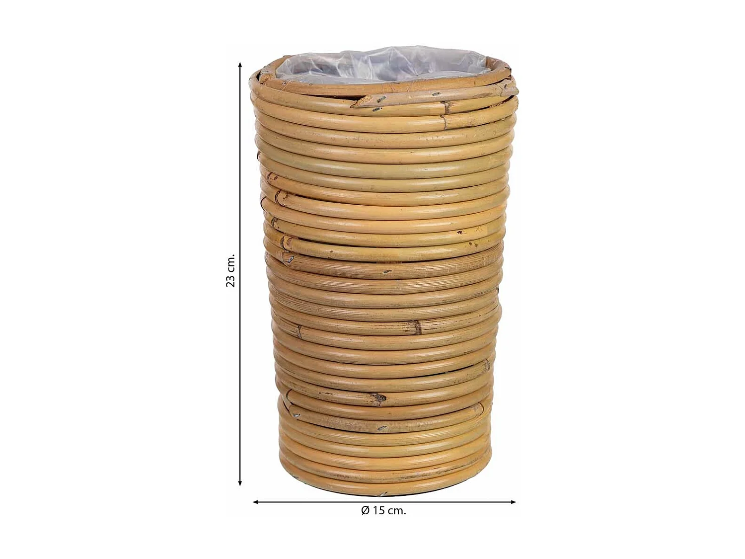 Vaso em bambu 15x15x23h cm