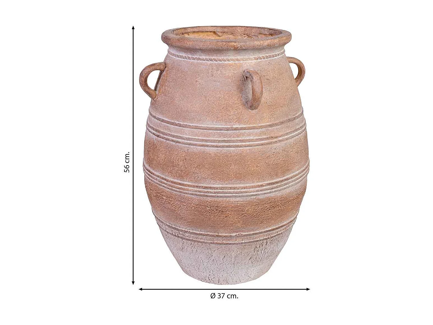 Jarrón de magnesio marrón 37x37x56h cm