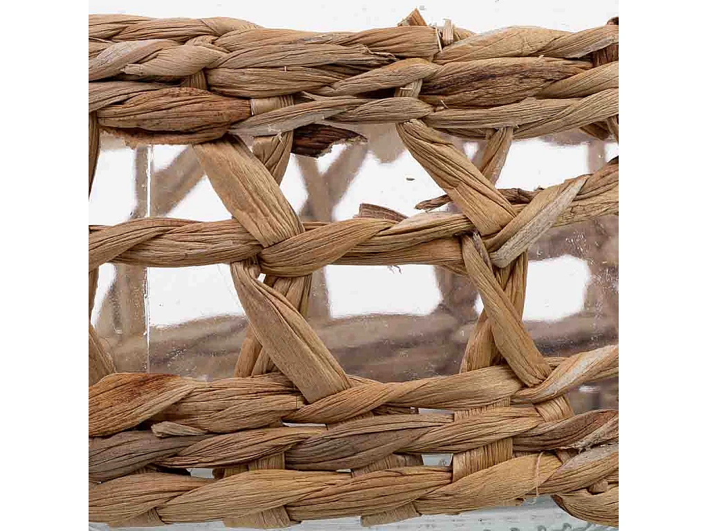 Vase en verre doublé de fibres naturelles