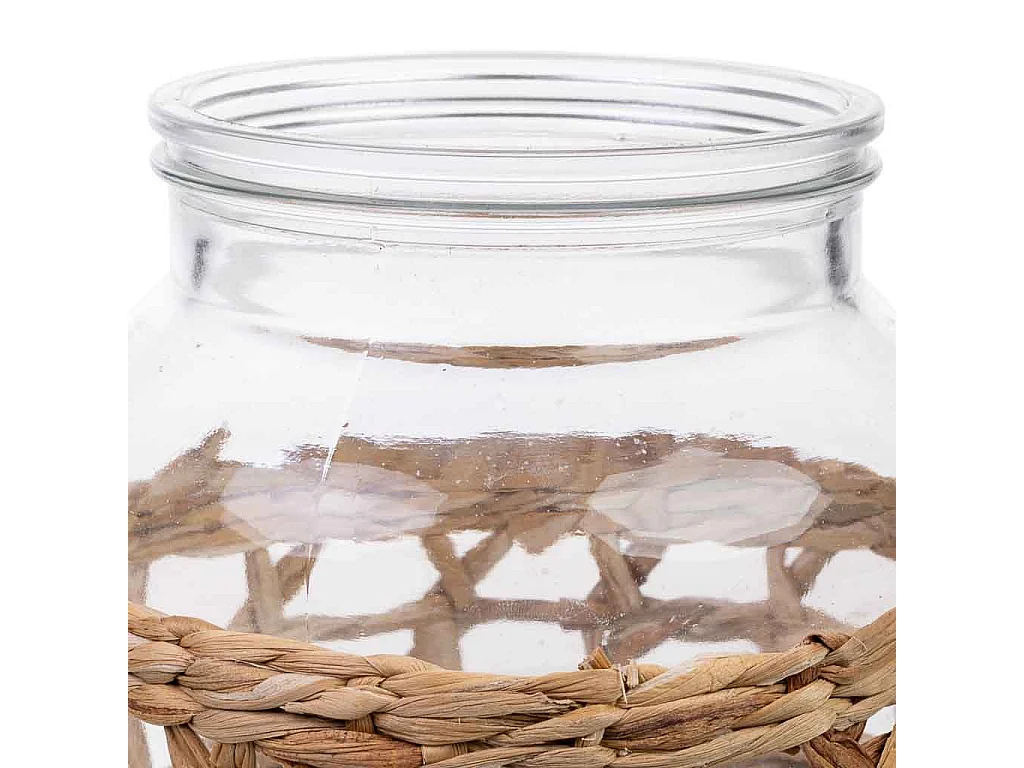 Vaso in vetro rivestito in fibre naturali D12x16h cm