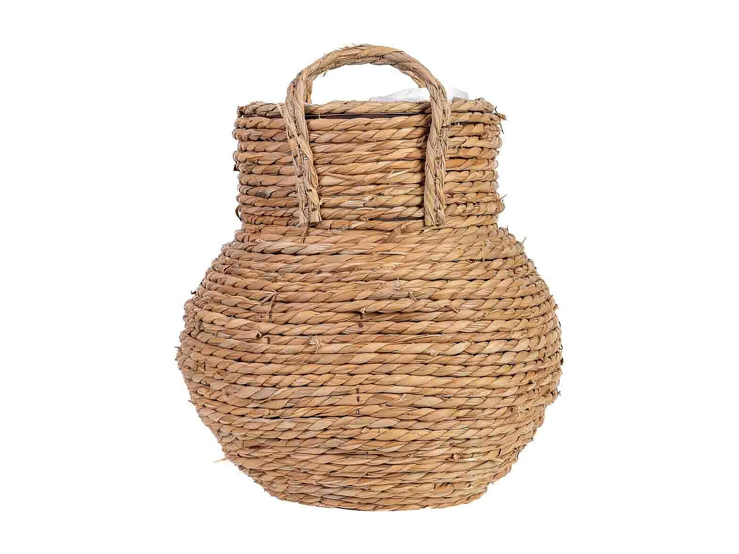 Vaso decorativo de corda com pegas 20x20x33h cm