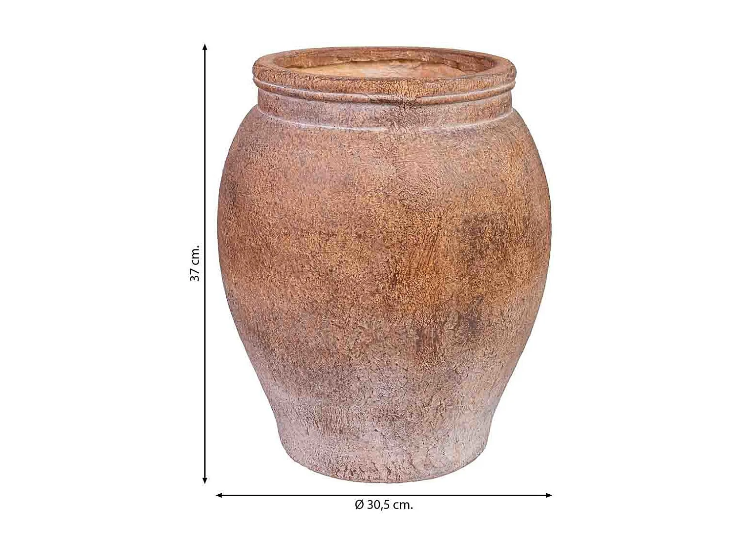 Vaso de magnésio castanho 30,5x30,5x37h cm