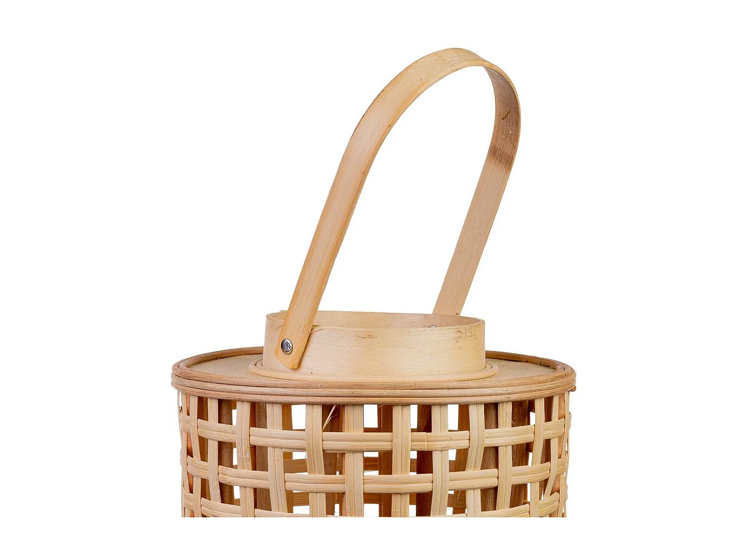 Lanterne en bambou avec bougeoir en verre