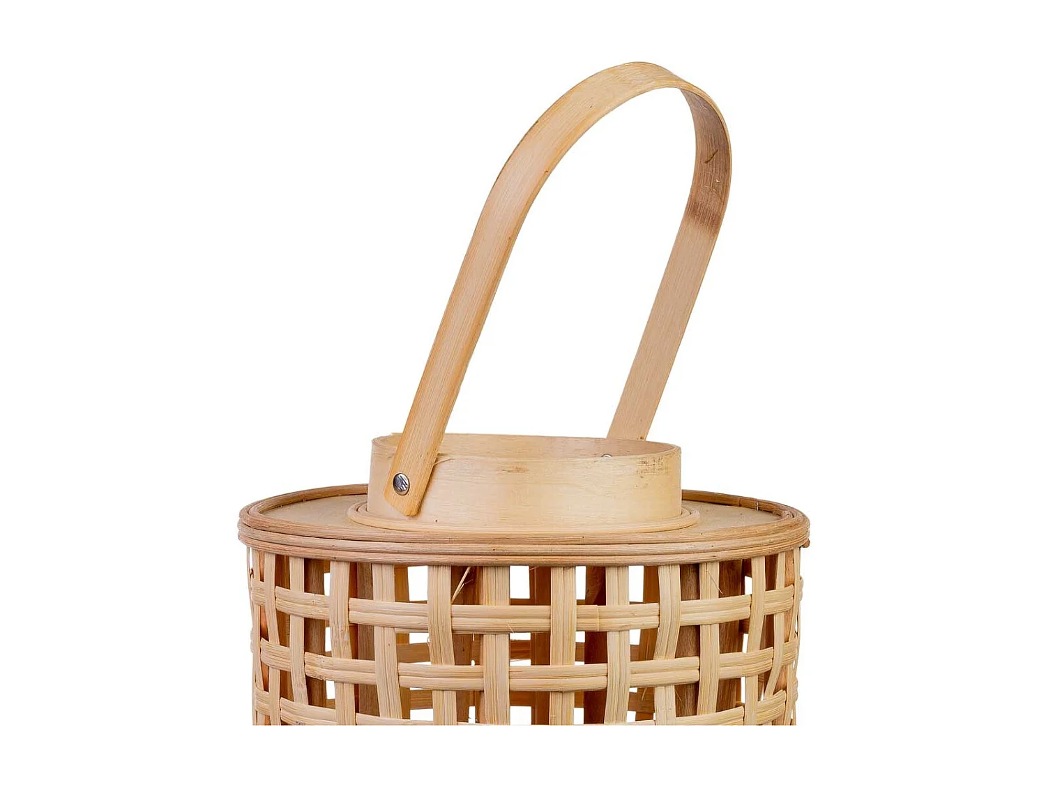 Bambuslaterne mit Glasbehälter für Kerze D24x53,5h cm