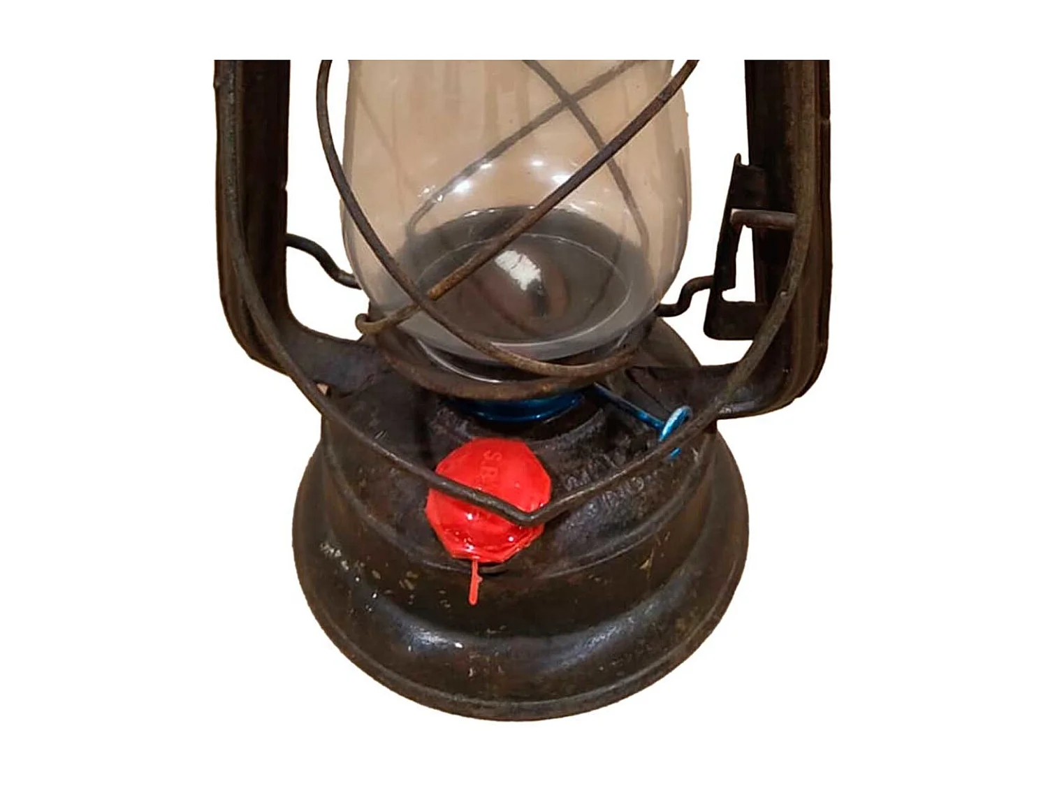 Farol portavelas de metal artesanal 18x18x32