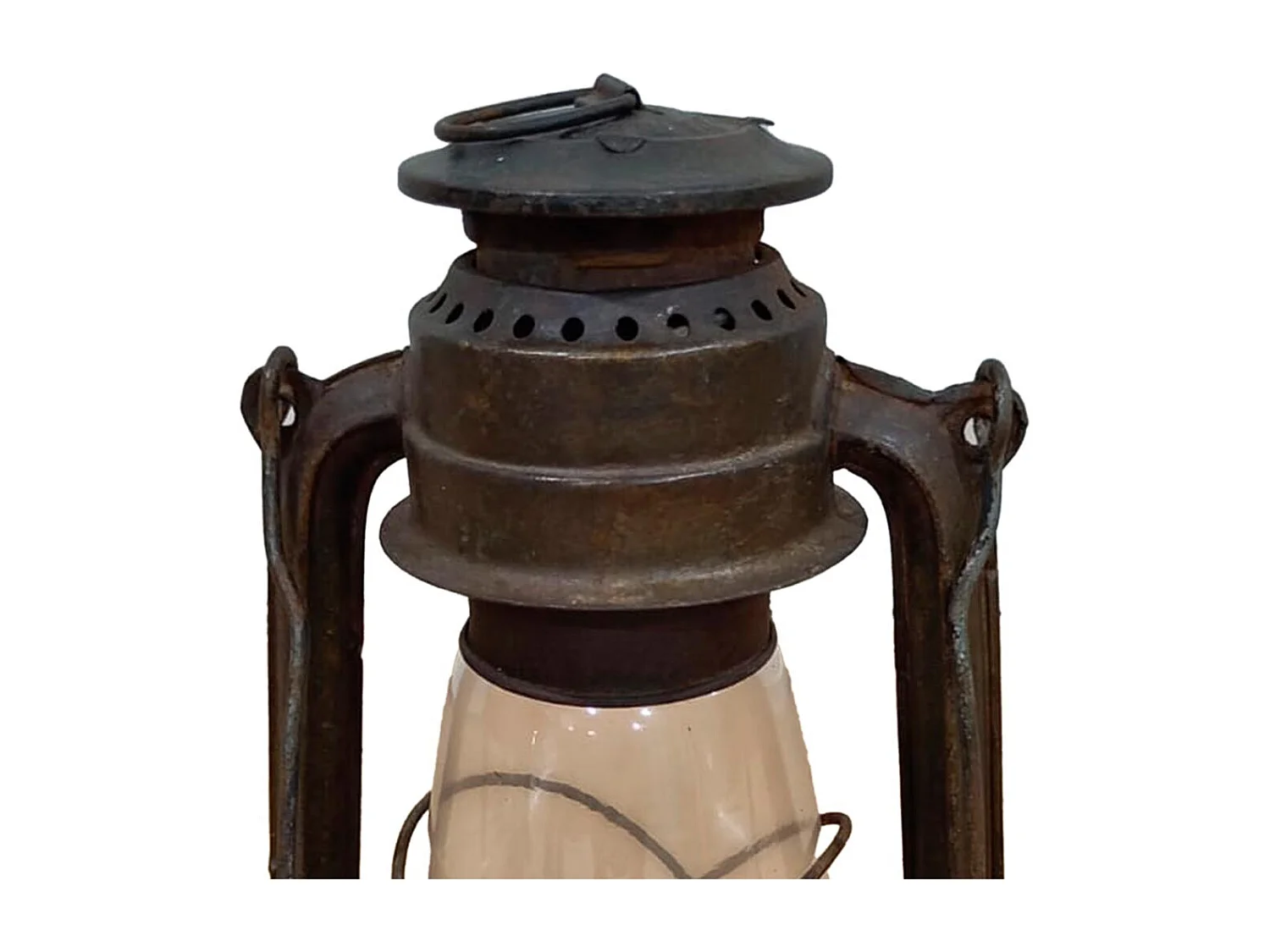 Farol portavelas de metal artesanal 18x18x32