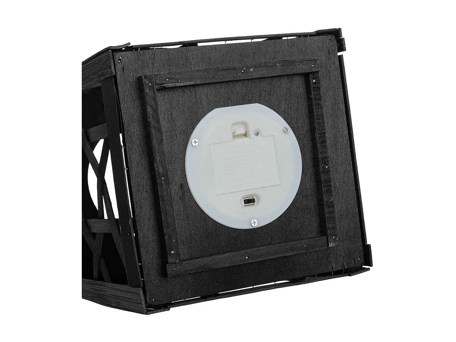 Lanterna em bambu e madeira com vela a pilhas 18x18x26,5/39h cm