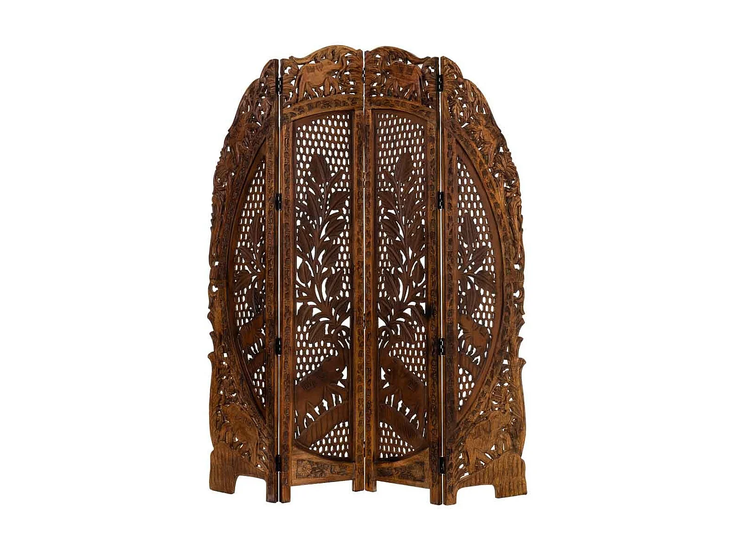 Biombo de madera artesanal marrón 38(x4)x2,5x180