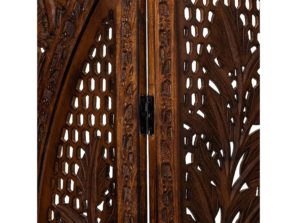 Biombo de madera artesanal marrón 38(x4)x2,5x180