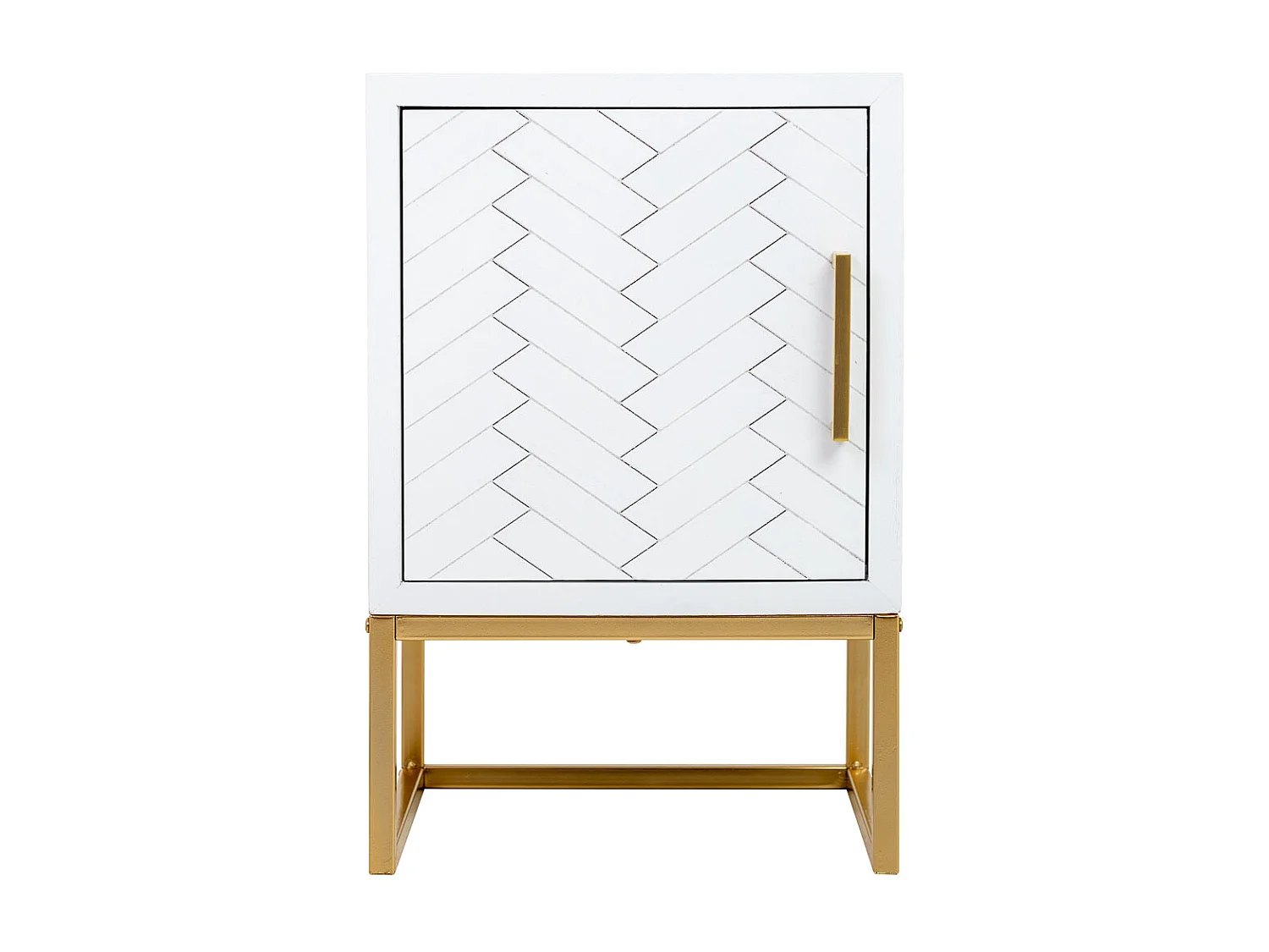 Mesita 1 puerta madera y metal 40x35x61h cm