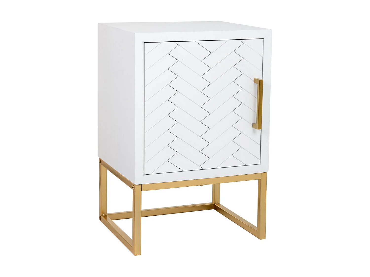 Mesita 1 puerta madera y metal 40x35x61h cm