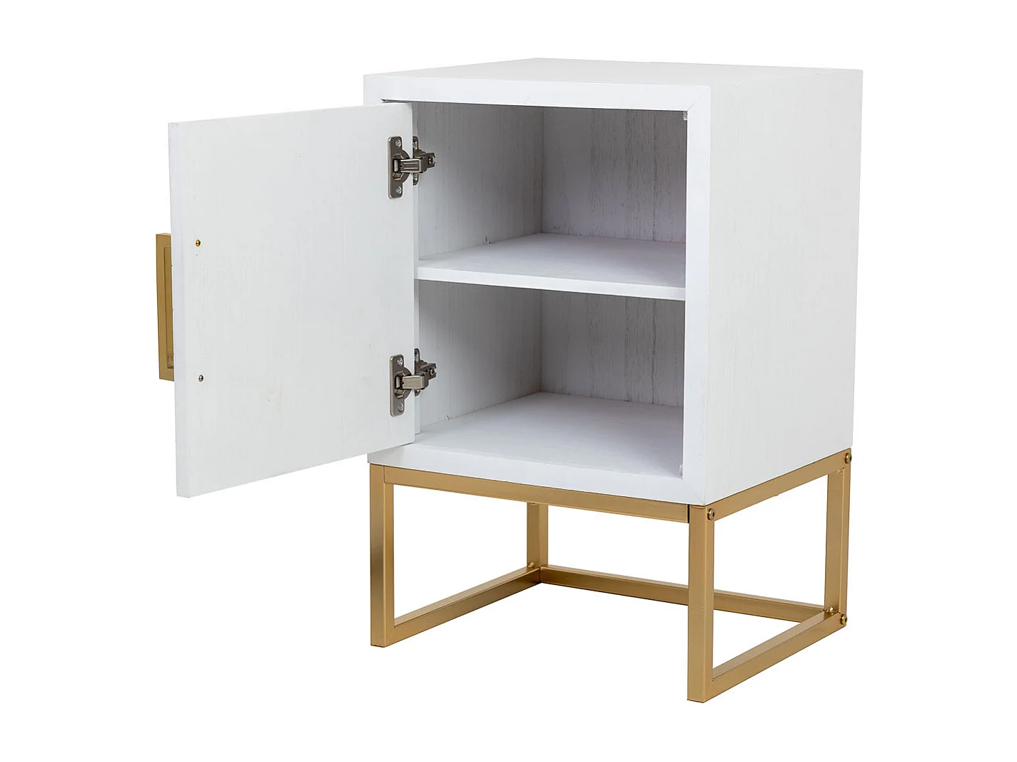 Mesita 1 puerta madera y metal 40x35x61h cm