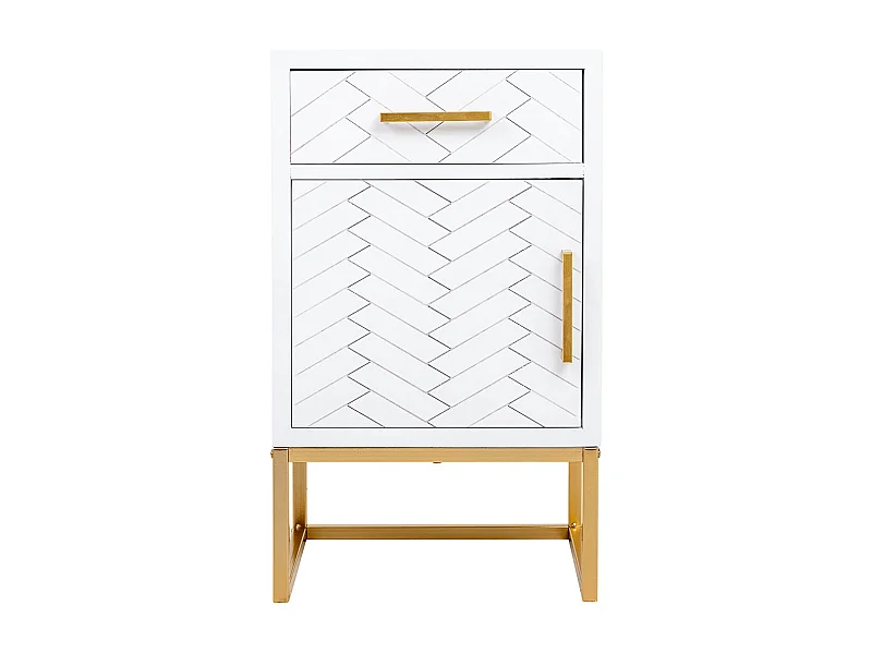 Mesita madera y metal 1 cajón y 1 puerta 42x36,5x71h cm