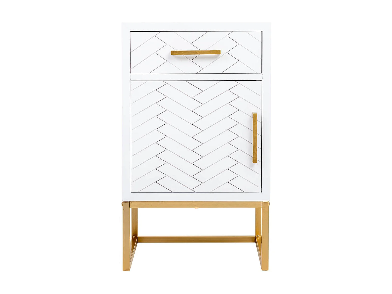 Mesita madera y metal 1 cajón y 1 puerta 42x36,5x71h cm