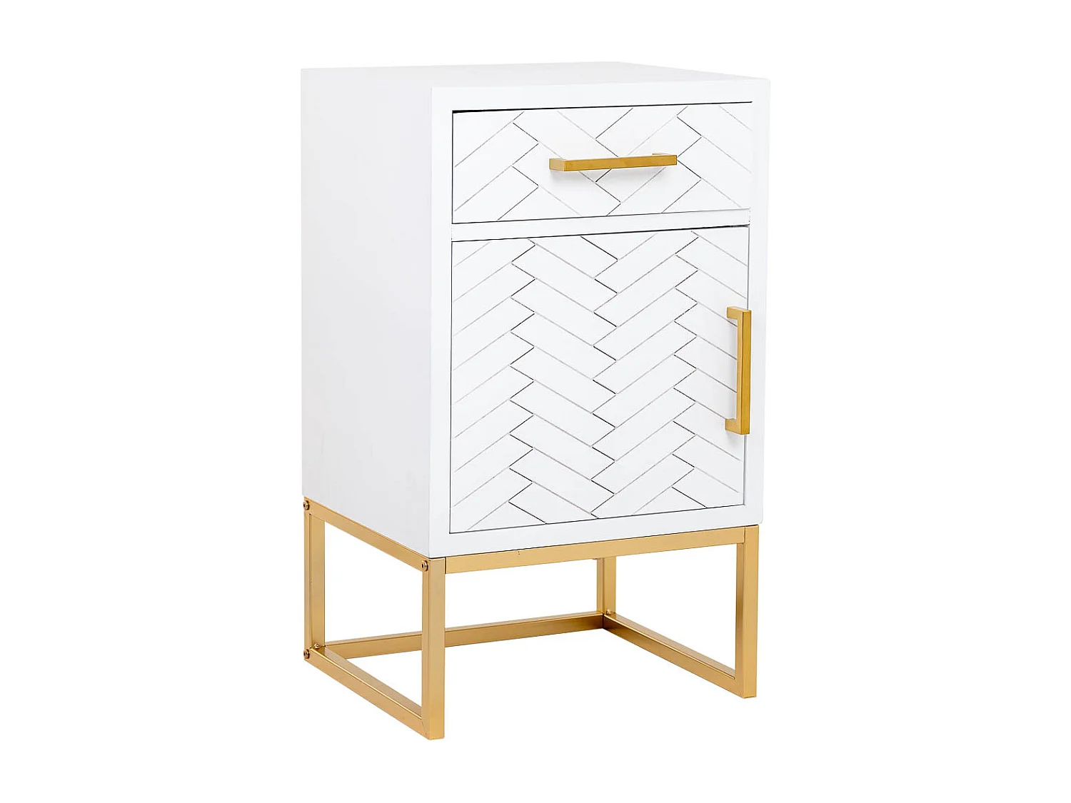 Secretária em madeira e metal com 1 gaveta e 1 porta 42x36,5x71h cm