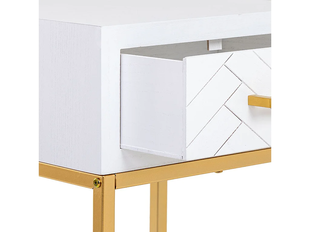 Mesita 1 cajón madera y metal 40x36x60h cm