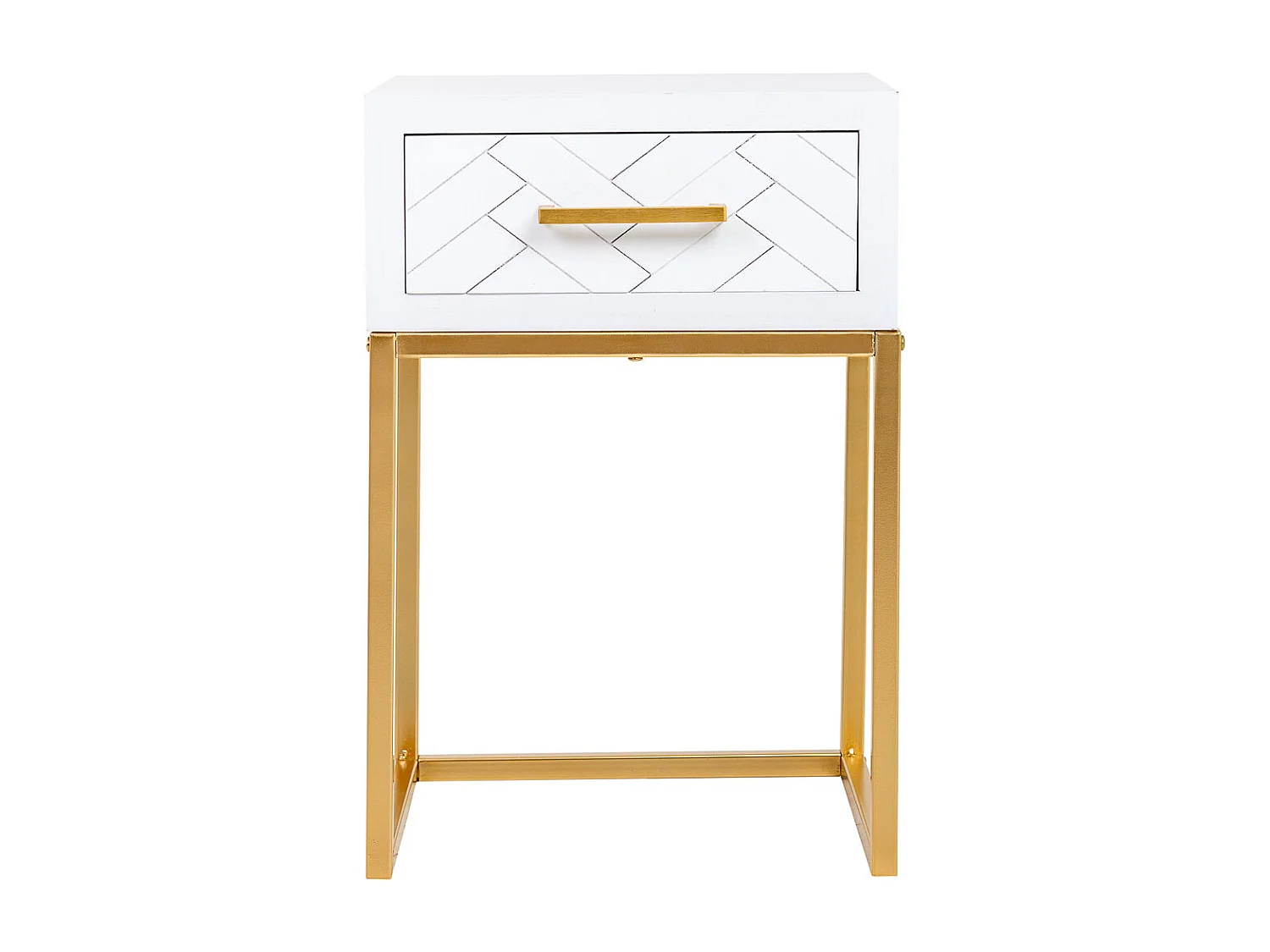 Mesita 1 cajón madera y metal 40x36x60