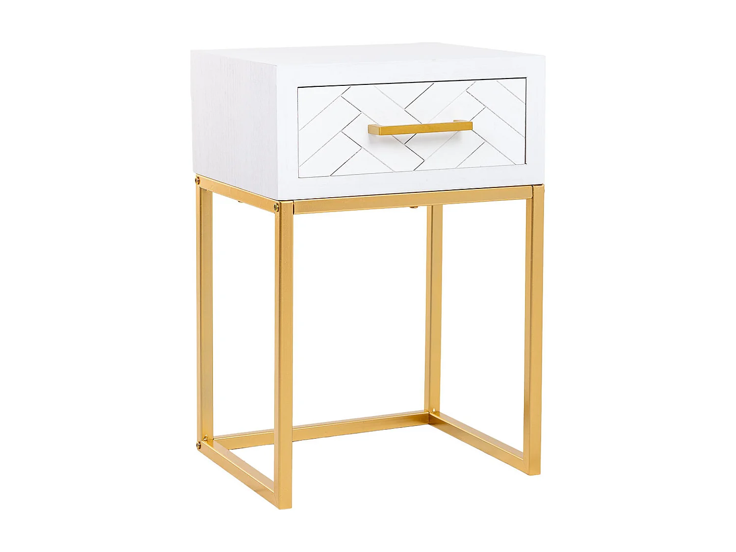 Mesita 1 cajón madera y metal 40x36x60